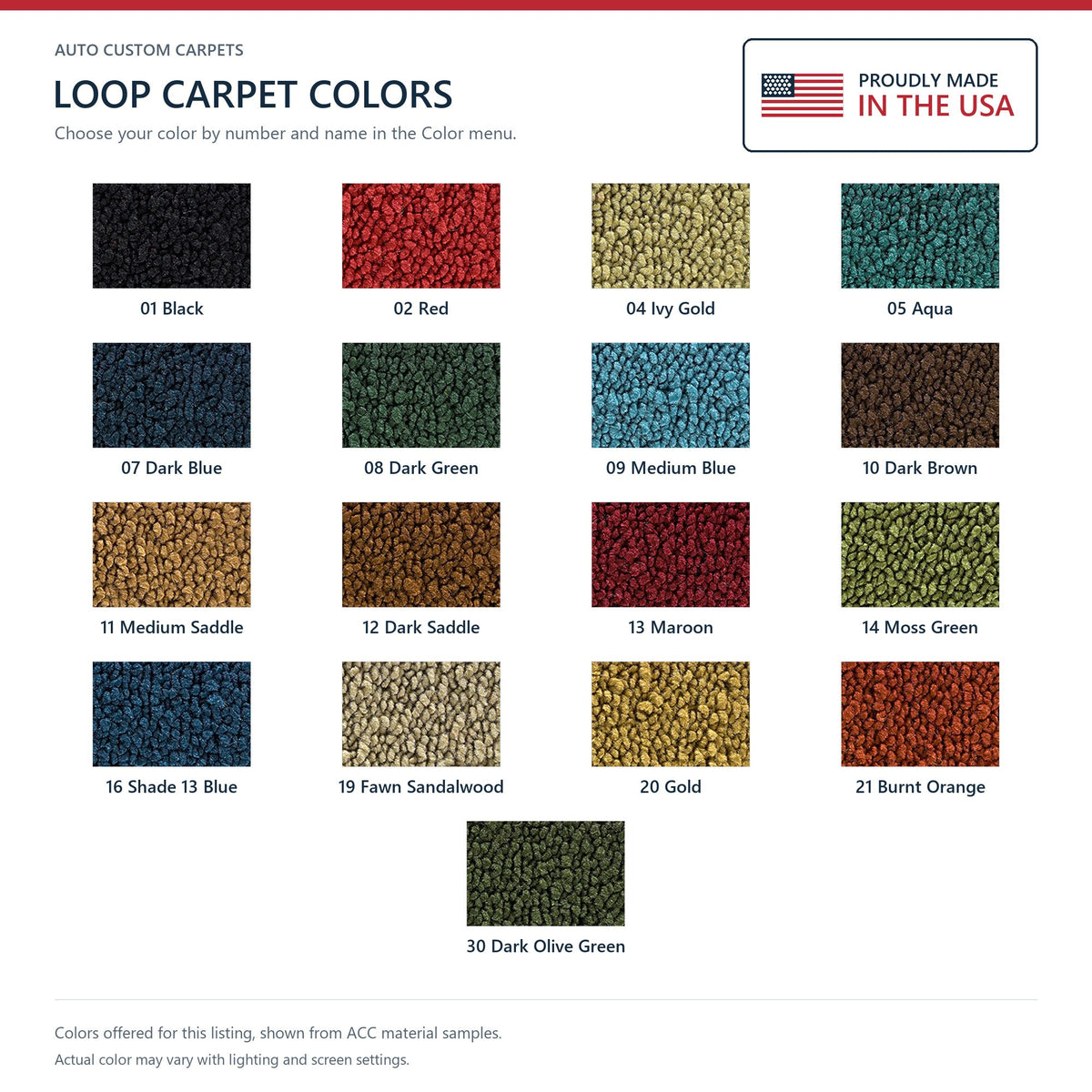 1965-1973 Plymouth Fury 2DR/4DR Loop Molded Replacement Carpet Kit - 2-Piece - product details image 9