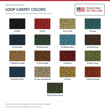 1965-1973 Plymouth Fury 2DR/4DR Loop Molded Replacement Carpet Kit - 2-Piece - product details image 9