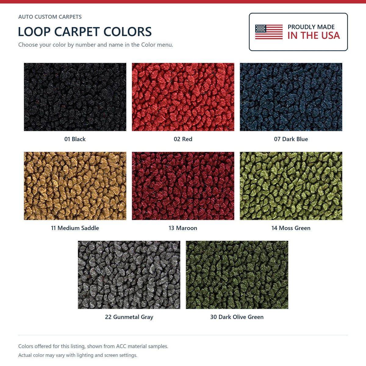 1969 Pontiac Firebird Trans Am Door Panel Inserts Loop Replacement Carpet Kit - 2-Piece - product details image 4
