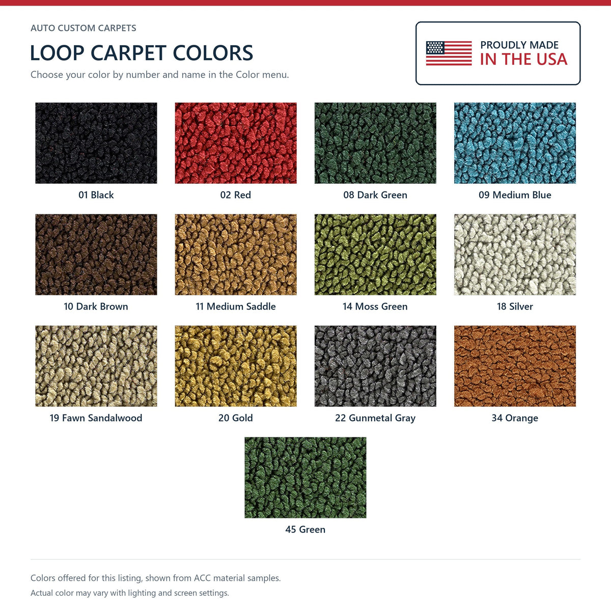 1970-1973 Chevrolet Camaro 4spd with Tail Loop Molded Replacement Carpet Kit - 2-Piece - product details image 9