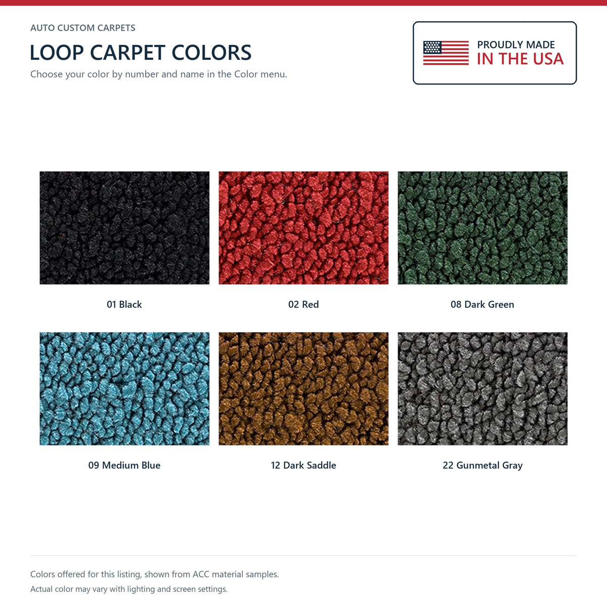 1973 GMC Jimmy complete Loop Molded Replacement Carpet Kit - 4-Piece - product details image 9