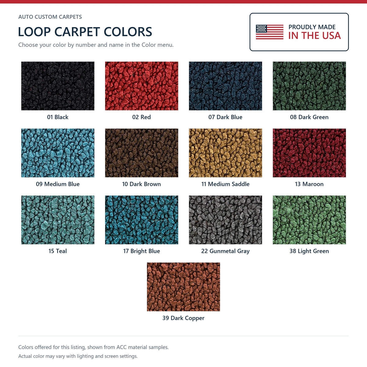 1957 Chevrolet Sedan Delivery 2DR Sedan Bench Seat Loop Replacement Carpet Kit - 2-Piece - product details image 8