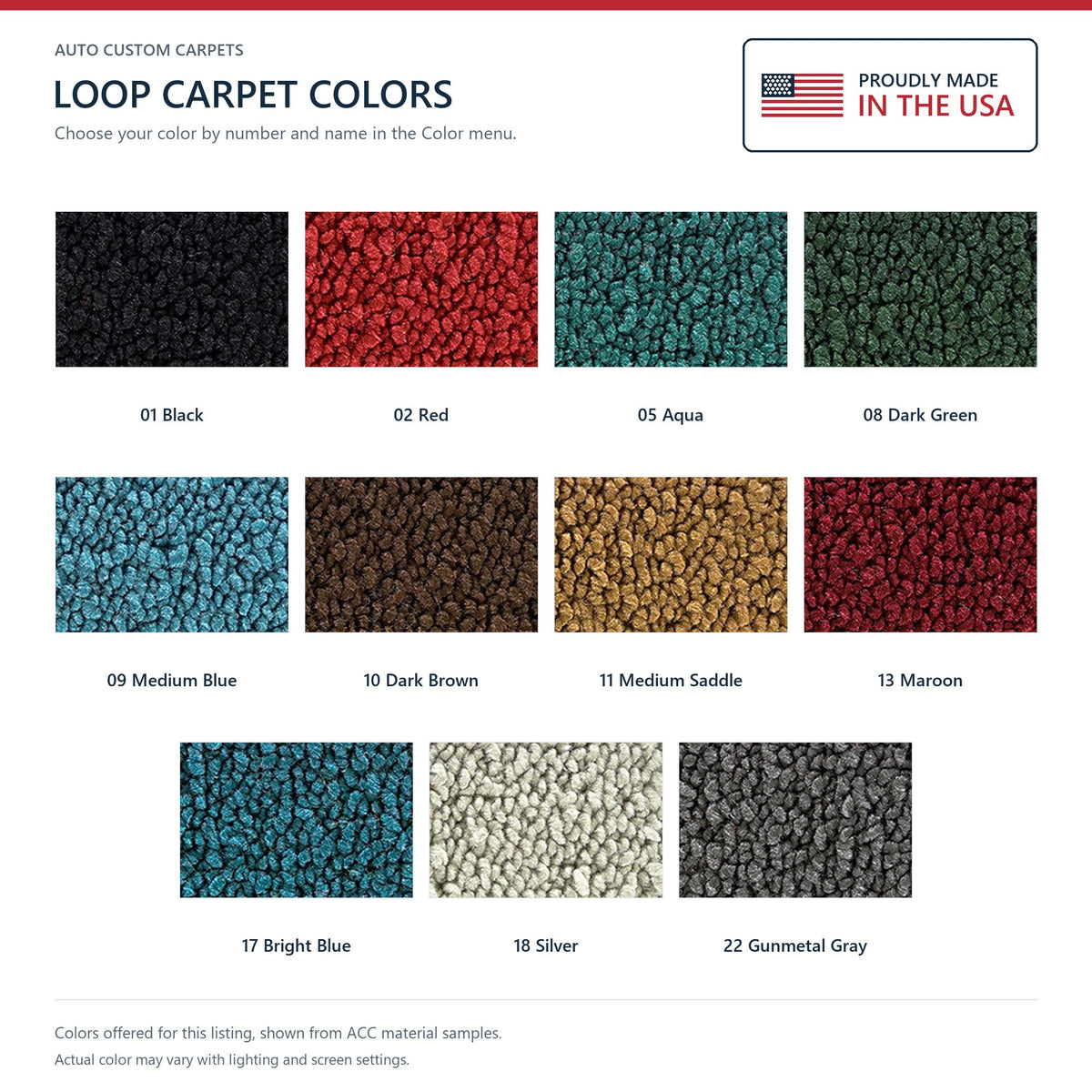 1957 Chevrolet Two-Ten Series 2DR Sedan Bucket Seat Loop Replacement Carpet Kit - 2-Piece - product details image 8