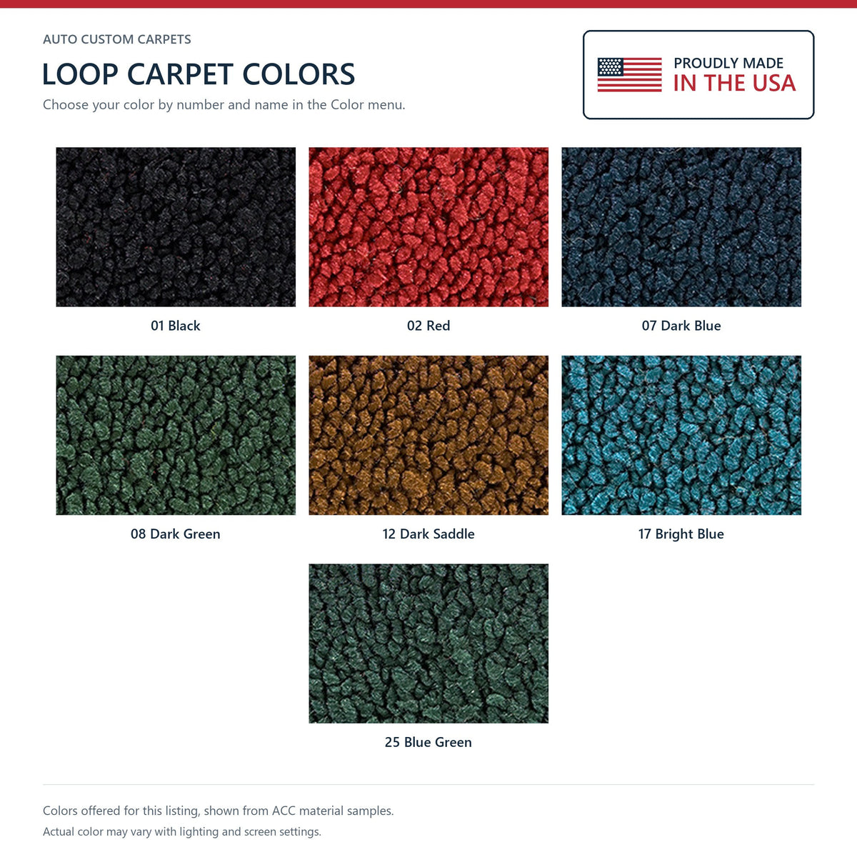 1971-1972 Chevrolet Corvette Roadster Rear with Pad Loop Molded Replacement Carpet Kit - 7-Piece - product details image 8