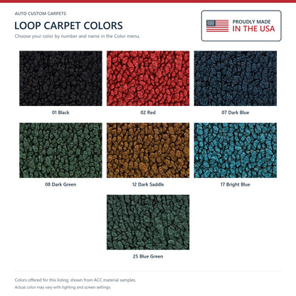 1971-1972 Chevrolet Corvette Roadster Rear with Pad Loop Molded Replacement Carpet Kit - 7-Piece - product details image 8