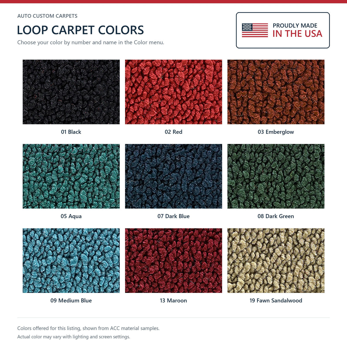 1967-1972 Ford F-350 Door Panel Inserts with Cardboard Loop Replacement Carpet Kit - 2-Piece - product details image 4