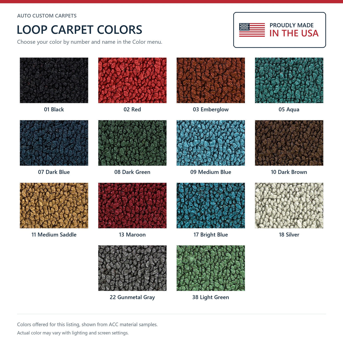 1956 Chevrolet Two-Ten Series 2DR Wagon Bucket Seat Pass Area Loop Replacement Carpet Kit - 3-Piece - product details image 8