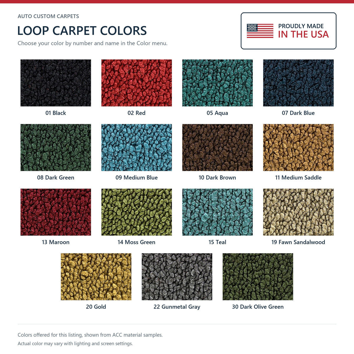 1963-1966 Plymouth Valiant 2DR/4DR Hardtop/Conv Auto Loop Molded Replacement Carpet Kit - 2-Piece - product details image 9