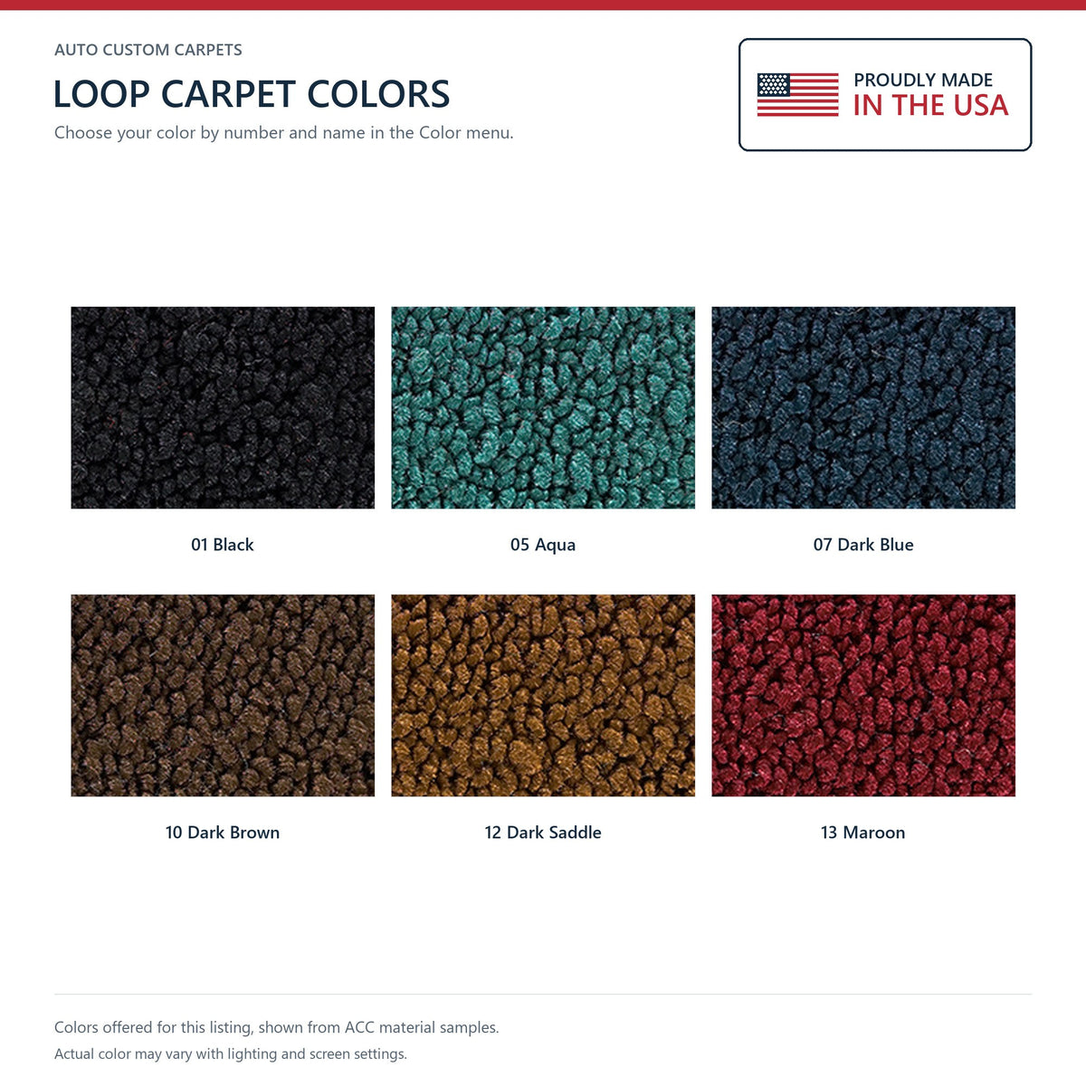 1965 Dodge 880 Custom 2DR/4DR Loop Molded Replacement Carpet Kit - 2-Piece - product details image 9