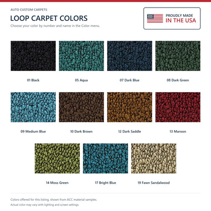 1968-1971 Mercury Montego 2DR HT Auto w/ Console Floor Loop Molded Replacement Carpet Kit - 2-Piece - product details image 9