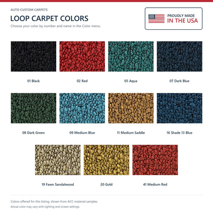 1965 Chevrolet Impala Door & Kick Panel Inserts without Air 2DR Loop Replacement Carpet Kit - 4-Piece - product details image
