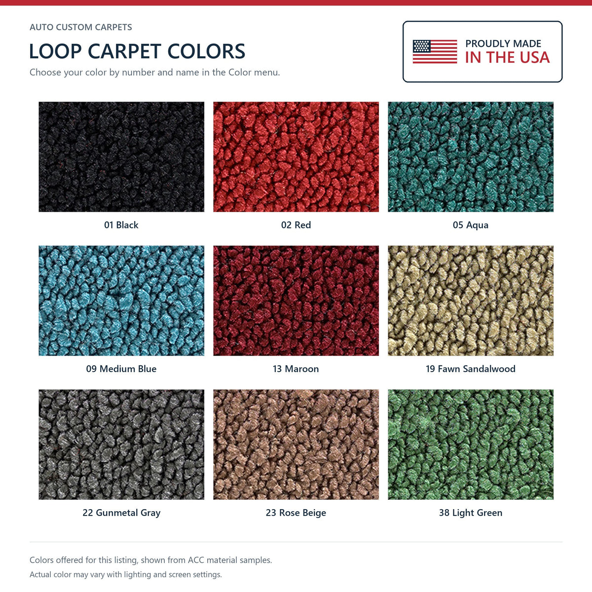 1961-1963 Buick Special 2DR Hardtop/Sedan Auto Loop Molded Replacement Carpet Kit - 1-Piece - product details image 8