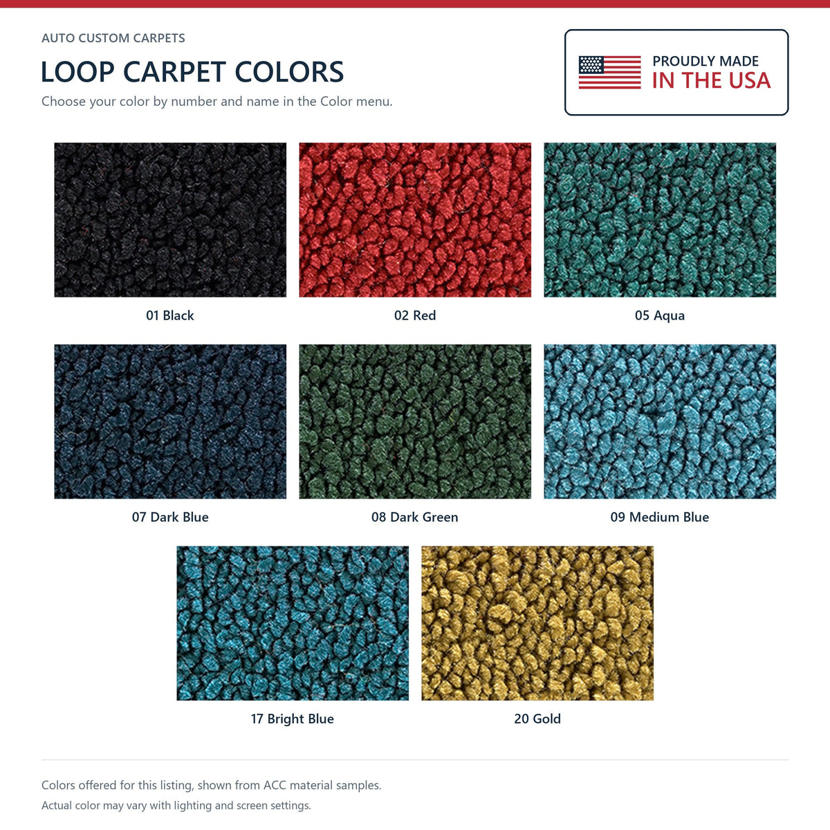 1967 Pontiac Firebird Fold Downs Loop Replacement Carpet Kit - 1-Piece - product details image 4