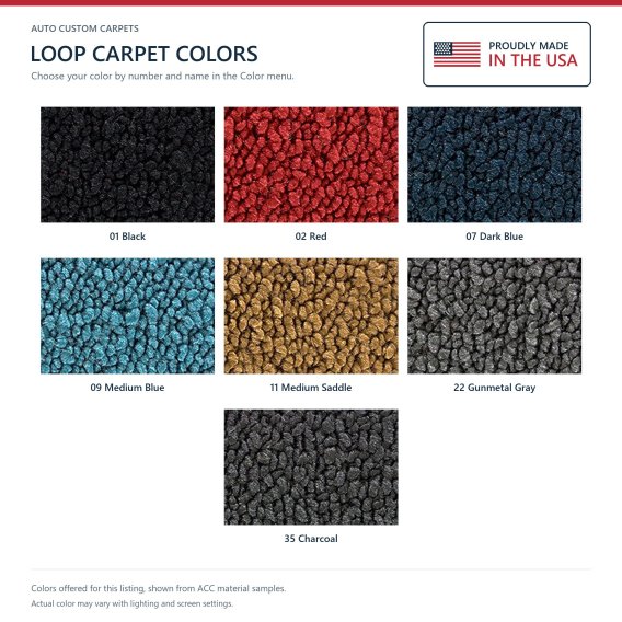 ACC Loop color options for this listing - Proudly Made in the USA