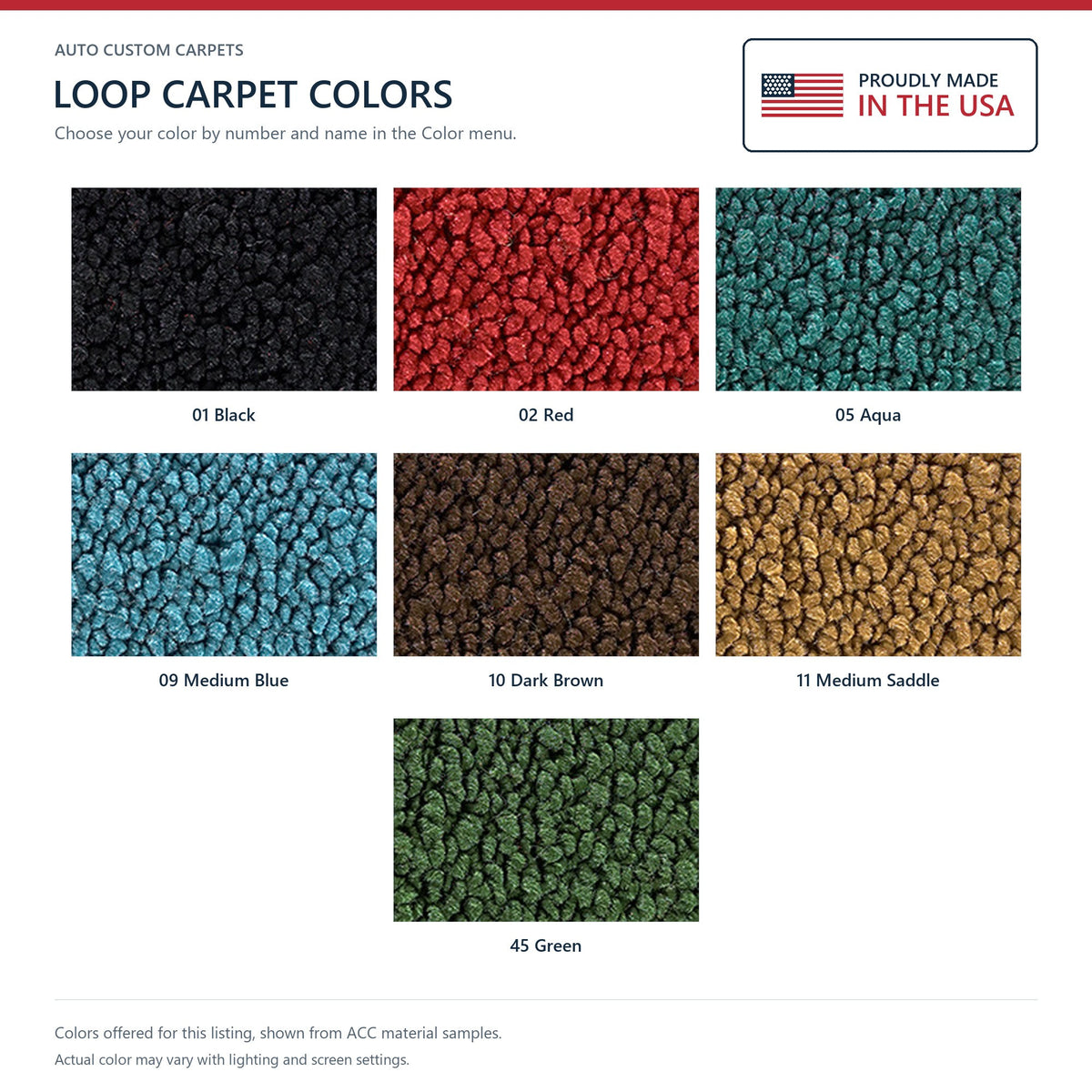 1955-1957 Ford Thunderbird Column Shift Loop Replacement Carpet Kit - 1-Piece - product details image 8