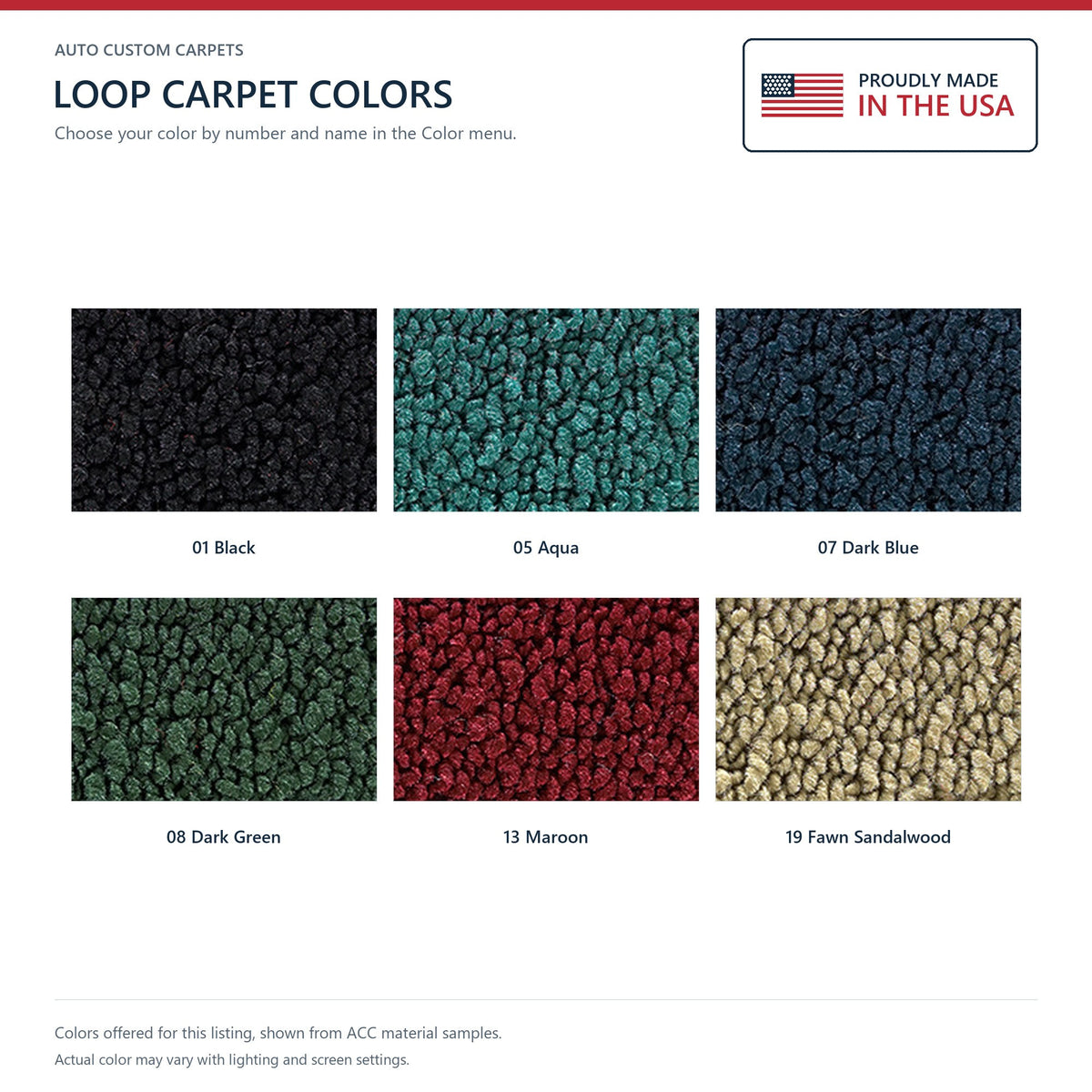 1968-1969 Ford Thunderbird 2DR Auto without Console Loop Molded Replacement Carpet Kit - 2-Piece - product details image 9