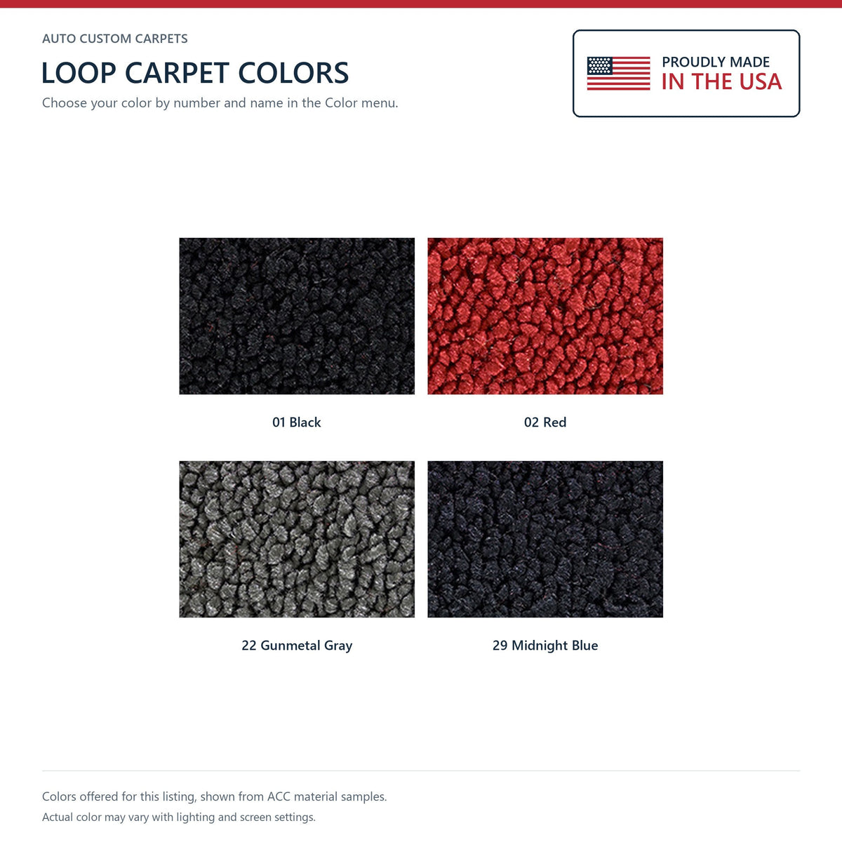 1955 Chevrolet Truck 1st Series Full Floor w/o Gas Tank in Cab Loop Replacement Carpet Kit - 1-Piece - product details image 