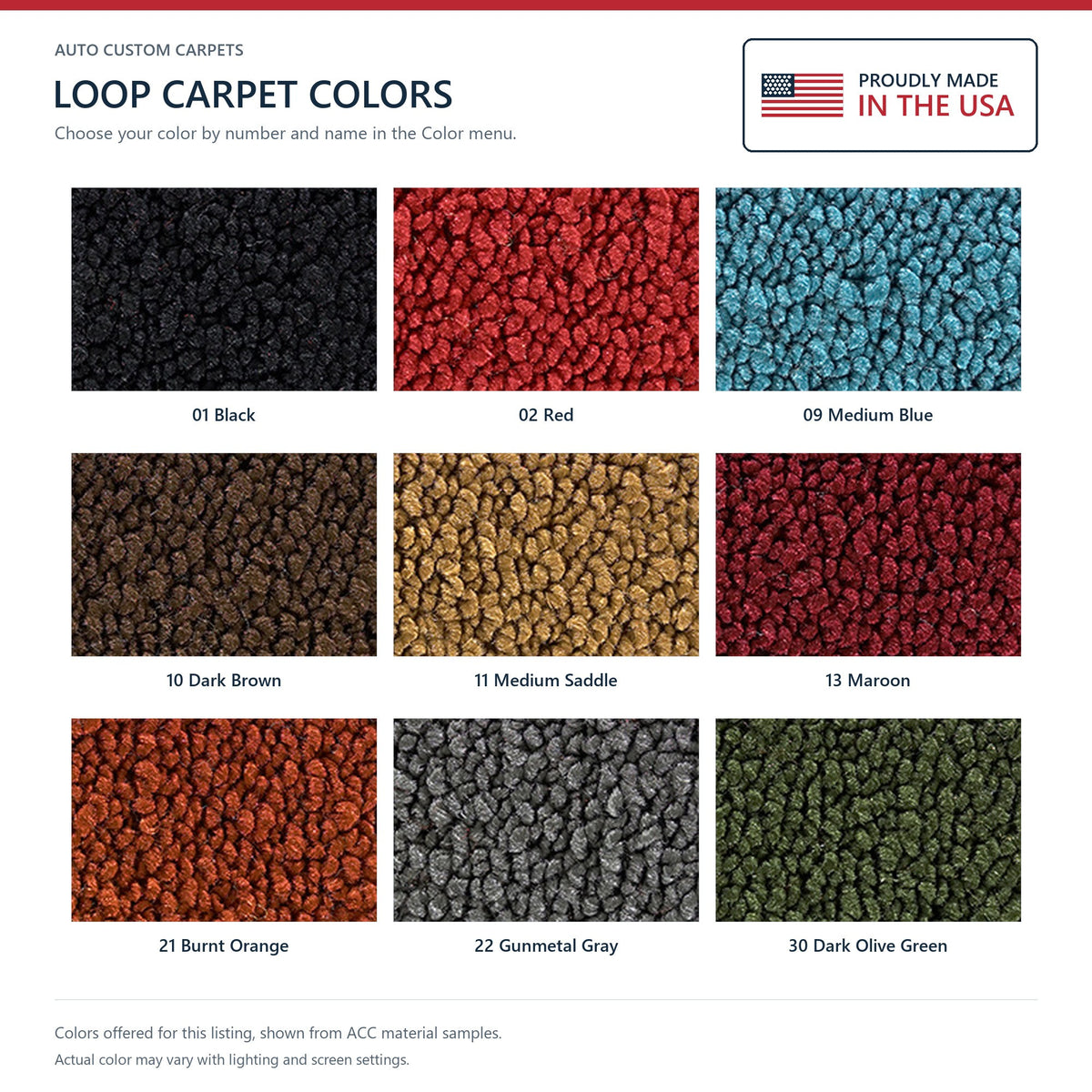 1970 Chevrolet Corvette Auto Front with Pad Loop Molded Replacement Carpet Kit - 2-Piece - product details image 9