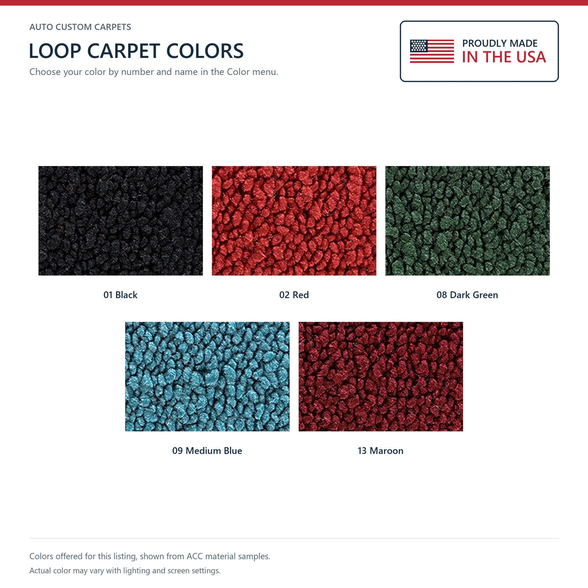 1973 Chevrolet Chevelle Laguna 4DR Auto Loop Molded Replacement Carpet Kit - 2-Piece - product details image 9