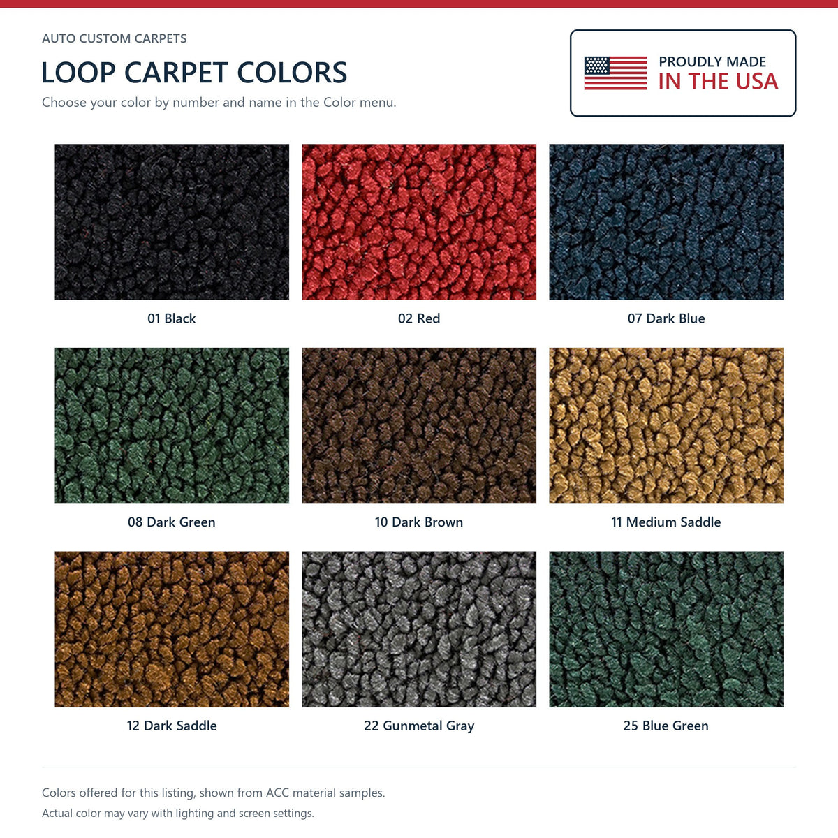 1976 Chevrolet Corvette Complete with Pad Loop Molded Replacement Carpet Kit - 9-Piece - product details image 10