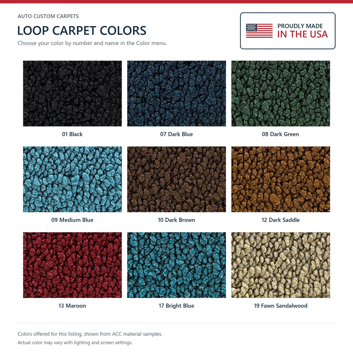 1970-1971 Mercury Montego Villager 4DR Wagon Loop Molded Replacement Carpet Kit - 2-Piece - product details image 9