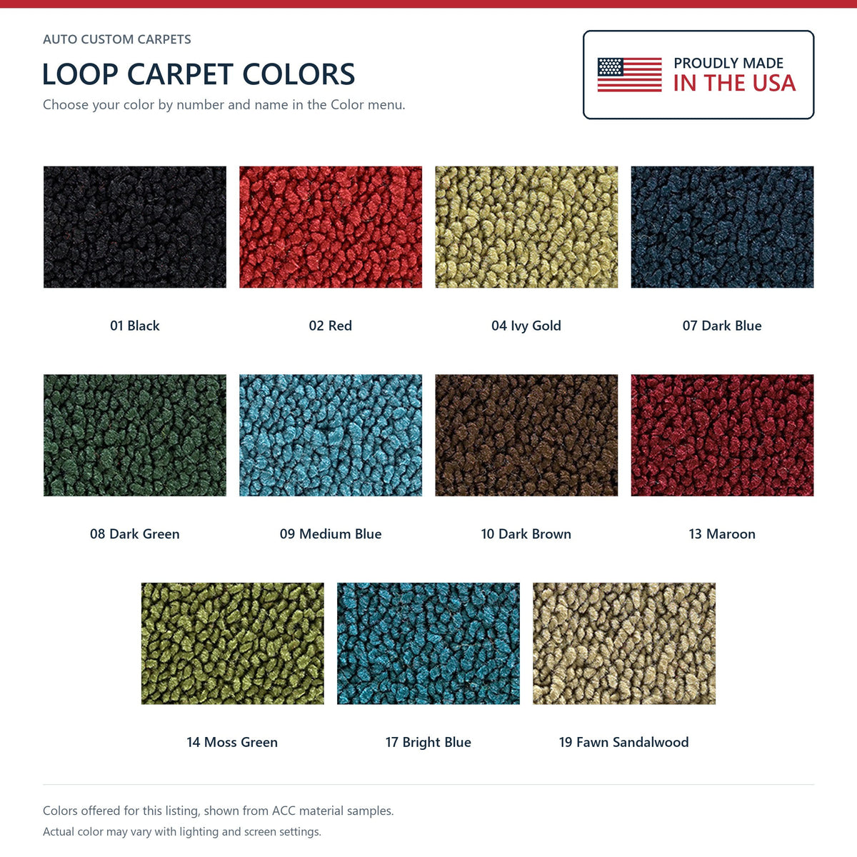 1973 Chevrolet Monte Carlo 2DR Auto Loop Molded Replacement Carpet Kit - 2-Piece - product details image 9