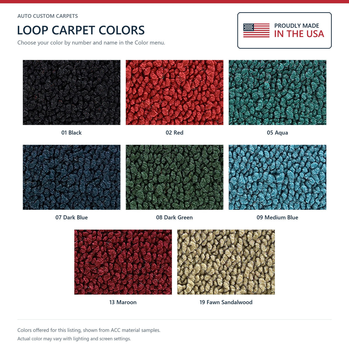 1967-1972 Ford F-250 Door Panel Inserts with Cardboard Loop Replacement Carpet Kit - 2-Piece - product details image 4