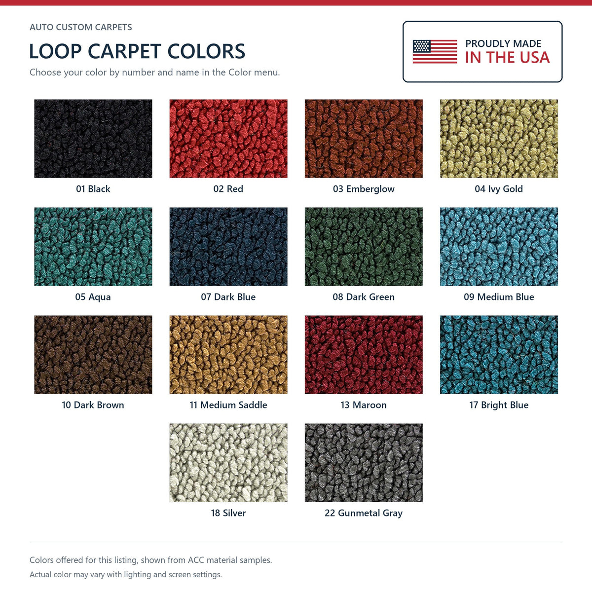 1956 Chevrolet Two-Ten Series 2DR Sedan Bucket Seat Loop Replacement Carpet Kit - 2-Piece - product details image 8