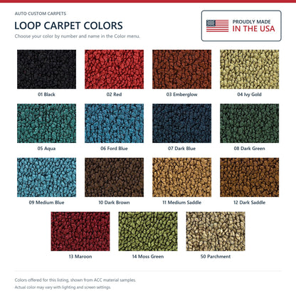 1965-1968 Ford Mustang Convertible Inserts Kick Panel Loop Replacement Carpet Kit - 2-Piece - product details image 4