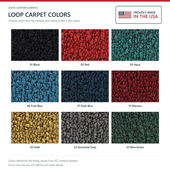 ACC Loop color options for this listing - Proudly Made in the USA