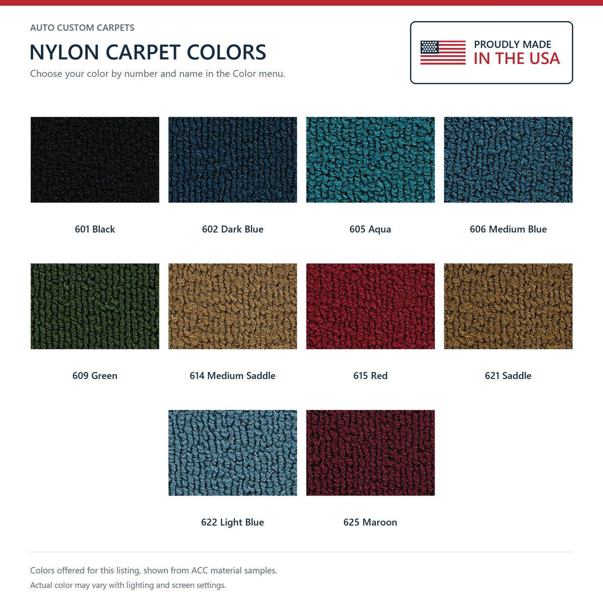 1965-1968 Ford Mustang Coupe without Shifter Hole Nylon Molded Replacement Carpet Kit - 2-Piece - product details image 9