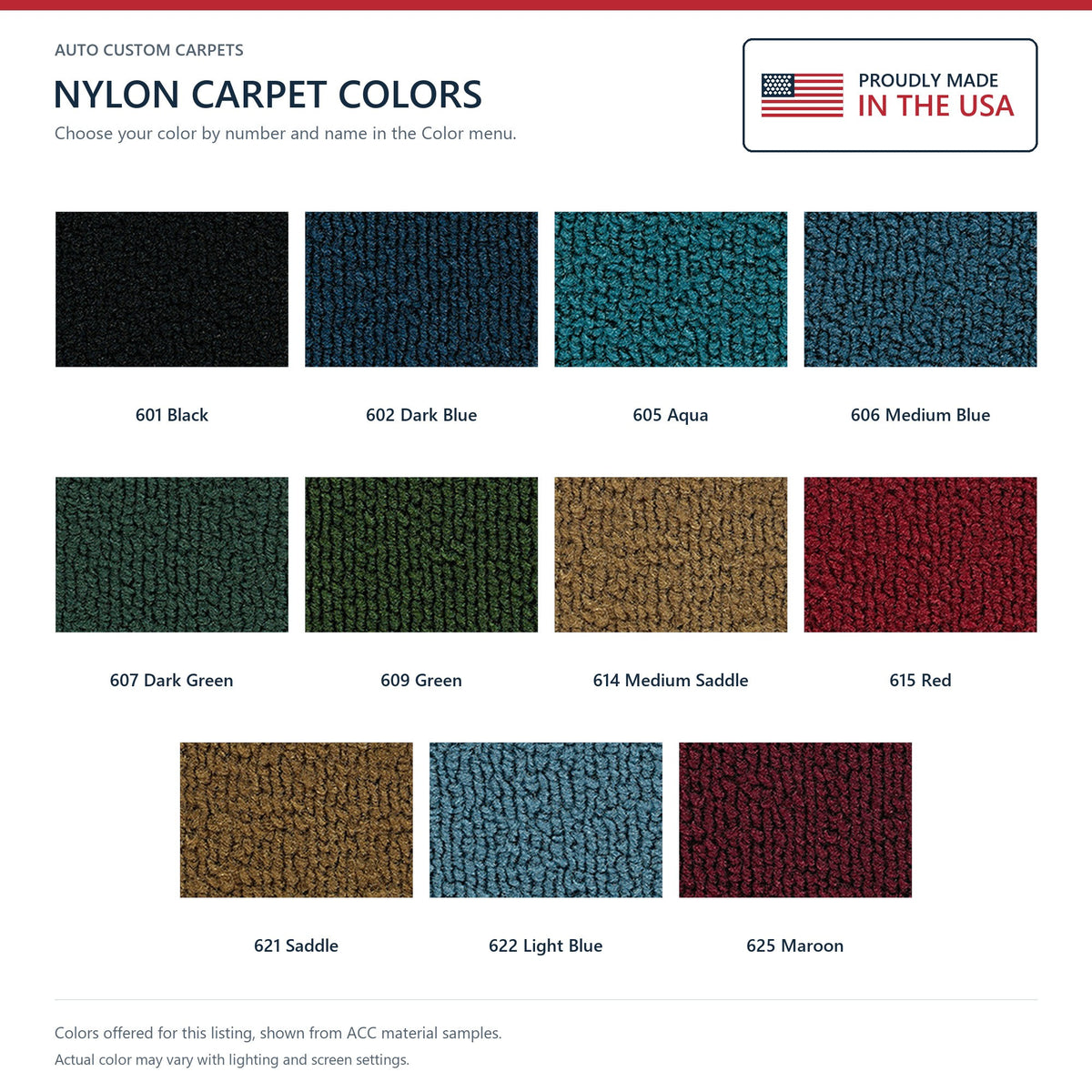 1965-1968 Ford Mustang Convertible without Shifter Hole Nylon Molded Replacement Carpet Kit - 2-Piece - product details image