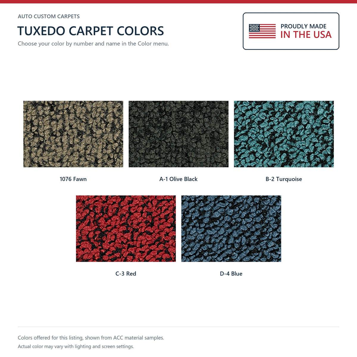 1963-1964 Dodge Polara 4DR Auto Tuxedo Molded Replacement Carpet Kit - 2-Piece - product details image 7