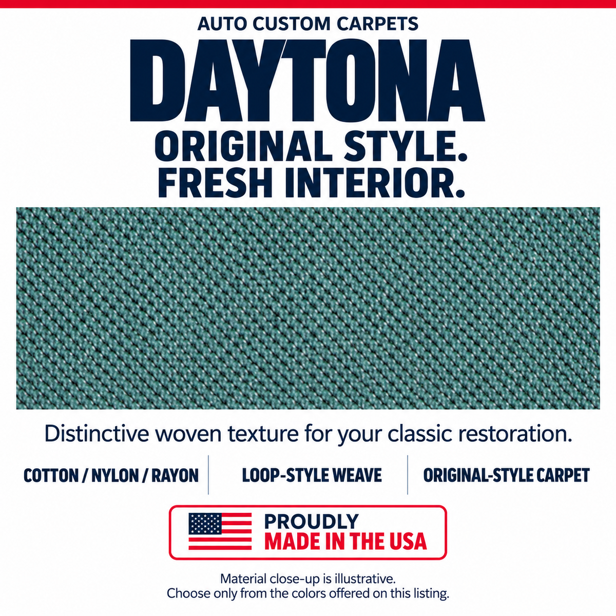 1955-1956 Chevrolet One-Fifty Series 2DR Wagon Cargo Area Daytona Replacement Carpet Kit - 5-Piece - product details image 4