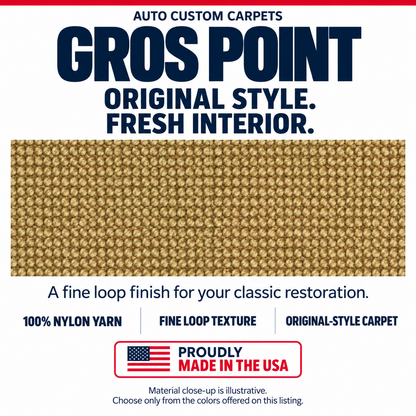 1953-1955 Chevrolet Corvette Complete Grospoint Replacement Carpet Kit - 5-Piece - product details image 8