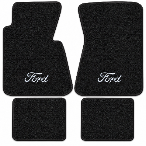 1964-1966 Ford Thunderbird Loop Floor Mats with Embroidered Logo Choices - 4-Piece - product details image 2