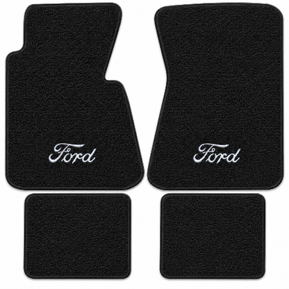 1964-1966 Ford Thunderbird Loop Floor Mats with Embroidered Logo Choices - 4-Piece - product details image 2