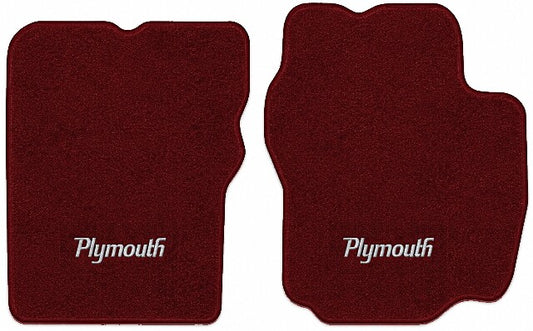 1984-1995 Plymouth Voyager Cutpile Floor Mats with Embroidered Logo Choices Front - 2-Piece - product image