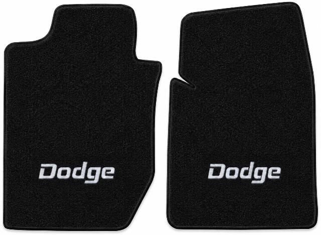 1987-1996 Dodge Dakota Cutpile Floor Mats with Embroidered Logo Choices Front - 2-Piece - product details image 2