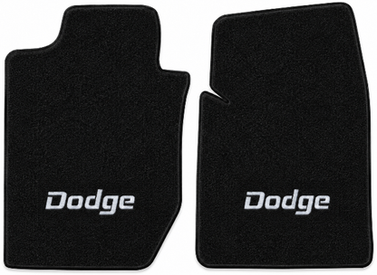 1987-1996 Dodge Dakota Cutpile Floor Mats with Embroidered Logo Choices Front - 2-Piece - product details image 2