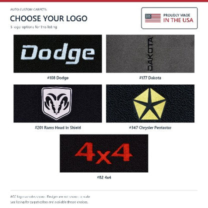 1987-1996 Dodge Dakota Cutpile Floor Mats with Embroidered Logo Choices Front - 2-Piece - product details image 9