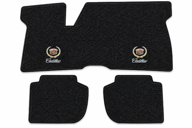 1971-1973 Cadillac Eldorado Frt & Rrs Loop Floor Mats with Embroidered Logo Choices - 3-Piece - product details image 2