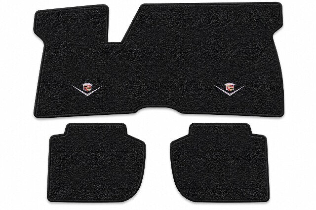 1971-1973 Cadillac Eldorado Frt & Rrs Loop Floor Mats with Embroidered Logo Choices - 3-Piece - product details image 3
