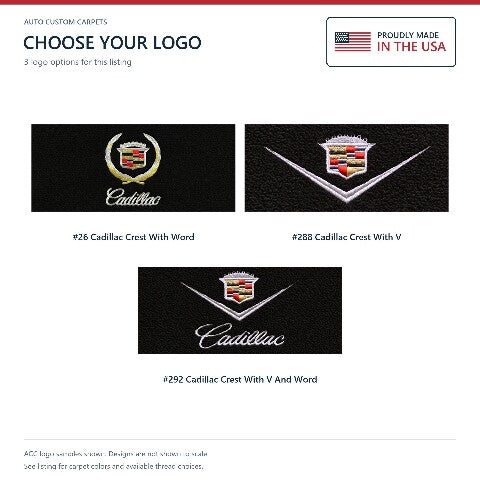 1971-1973 Cadillac Eldorado Frt & Rrs Loop Floor Mats with Embroidered Logo Choices - 3-Piece - product details image 7