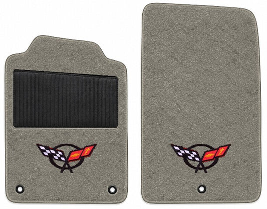 1997-2007 Chevy Corvette Cutpile Floor Mats with Embroidered Logo Choices with Heel Pad - 2-Piece - product image