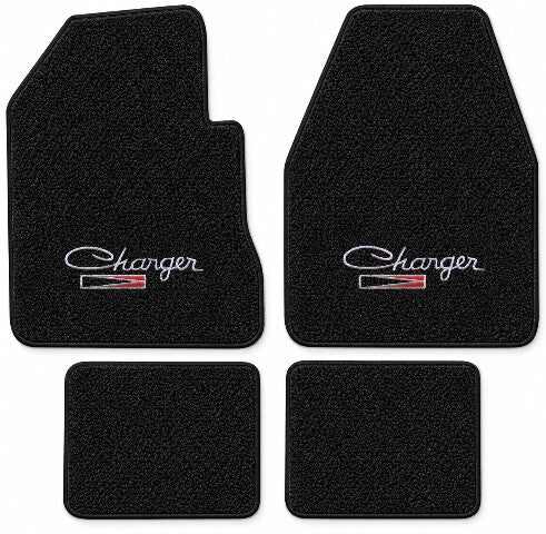 1966-1970 Dodge Charger 4spd Loop Floor Mats with Embroidered Logo Choices - 4-Piece - product details image 5