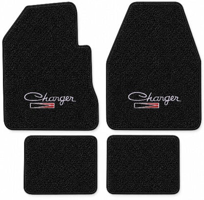 1966-1970 Dodge Charger 4spd Loop Floor Mats with Embroidered Logo Choices - 4-Piece - product details image 5