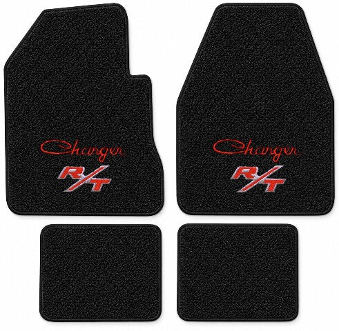1966-1970 Dodge Charger 4spd Loop Floor Mats with Embroidered Logo Choices - 4-Piece - product details image 6