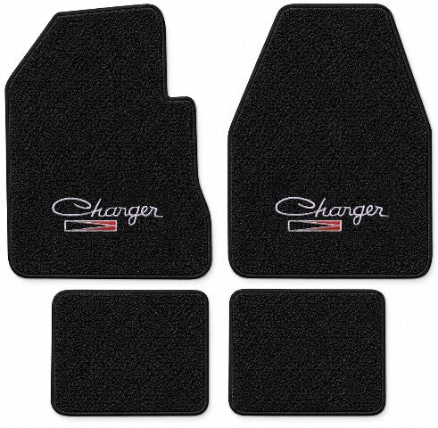 1966-1970 Dodge Charger 4spd Loop Floor Mats with Embroidered Logo Choices - 4-Piece - product details image 15