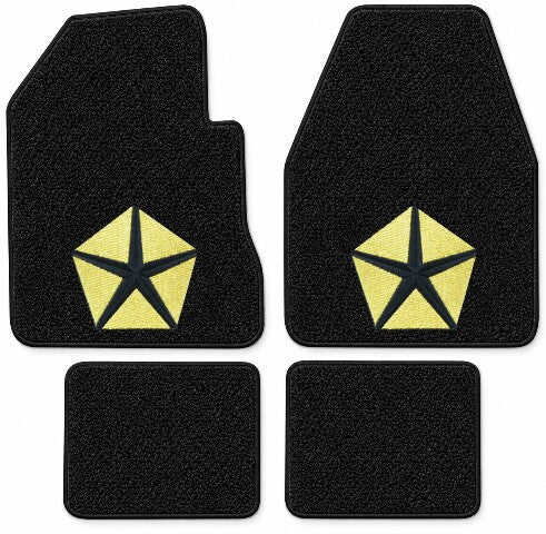 1966-1970 Dodge Coronet 4spd Loop Floor Mats with Embroidered Logo Choices - 4-Piece - product details image 4